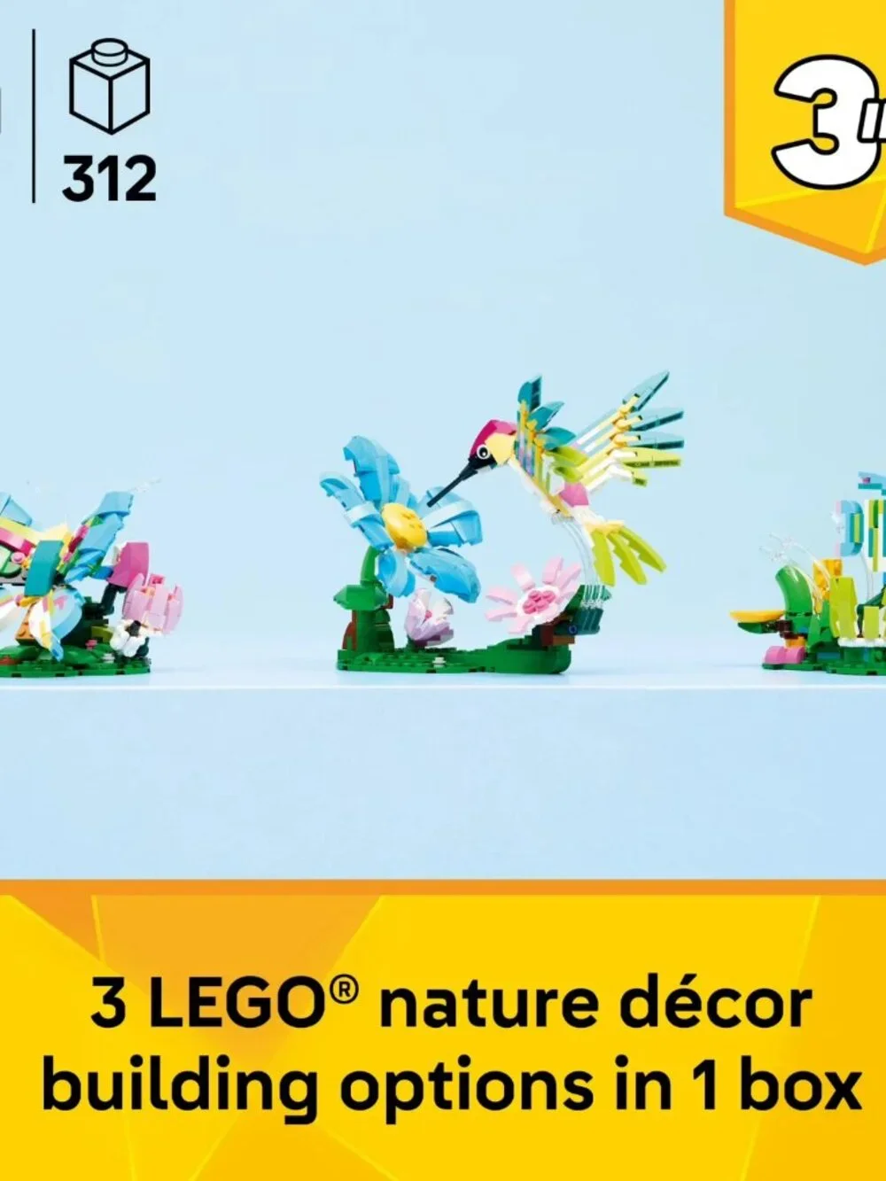 LEGO, Building Set, 31384, 3 in 1 Wild Animals Colorful Hummingbird 